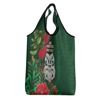 Maori Wheku Meri Kirihimete Personalised Grocery Bag All Green Indigenous Maori Motif - Polynesian Pride