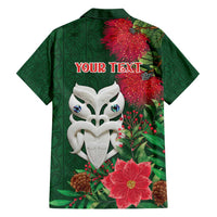 Maori Wheku Meri Kirihimete Personalised Hawaiian Shirt All Green Indigenous Maori Motif - Polynesian Pride