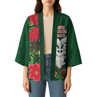 Maori Wheku Meri Kirihimete Personalised Kimono All Green Indigenous Maori Motif - Polynesian Pride