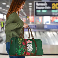 Maori Wheku Meri Kirihimete Personalised Travel Bag All Green Indigenous Maori Motif - Polynesian Pride