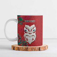 Maori Wheku Meri Kirihimete Personalised Ceramic Mug All Red Indigenous Maori Motif - Polynesian Pride