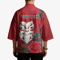 Maori Wheku Meri Kirihimete Personalised Kimono All Red Indigenous Maori Motif - Polynesian Pride