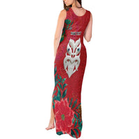 Maori Wheku Meri Kirihimete Personalised Tank Maxi Dress All Red Indigenous Maori Motif - Polynesian Pride