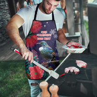 Tui Meri Kirihimete Personalised Apron Pohutukawa Flowers Blue Motif - Polynesian Pride