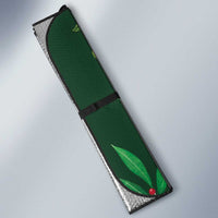 Tui Meri Kirihimete Personalised Auto Sun Shade Pohutukawa Flowers Green Motif - Polynesian Pride