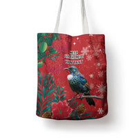 Tui Meri Kirihimete Personalised Tote Bag Pohutukawa Flowers Red Motif - Polynesian Pride