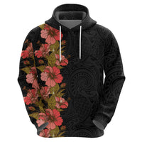 Hawaii Tropical Flowers Tribal Pattern Zip Hoodie No4 LT9 - Polynesian Pride