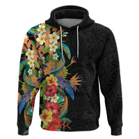 Hawaii Tropical Flowers Tribal Pattern Zip Hoodie No5 LT9 Pullover Hoodie Black - Polynesian Pride
