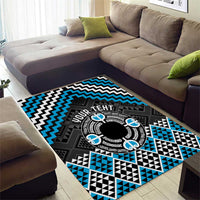 Personalised Aotearoa Niho Taniwha Motif Area Rug Blue Style