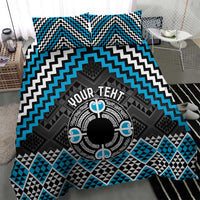 Personalised Aotearoa Niho Taniwha Motif Bedding Set Blue Style