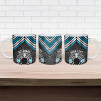 Personalised Aotearoa Niho Taniwha Motif Ceramic Mug Blue Style - Polynesian Pride