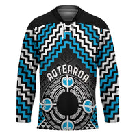 Personalised Aotearoa Niho Taniwha Motif Hockey Jersey Blue Style - Polynesian Pride