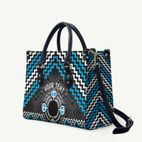 Personalised Aotearoa Niho Taniwha Motif Leather Bag Blue Style - Polynesian Pride