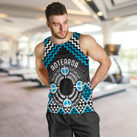 Personalised Aotearoa Niho Taniwha Motif Men Tank Top Blue Style