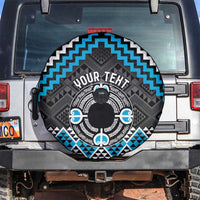 Personalised Aotearoa Niho Taniwha Motif Spare Tire Cover Blue Style