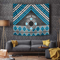 Personalised Aotearoa Niho Taniwha Motif Tapestry Blue Style