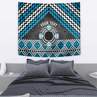 Personalised Aotearoa Niho Taniwha Motif Tapestry Blue Style