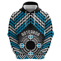 Personalised Aotearoa Niho Taniwha Motif Zip Hoodie Blue Style LT9 - Polynesian Pride