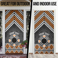 Personalised Aotearoa Niho Taniwha Motif Door Cover Gold Style - Polynesian Pride