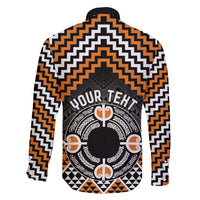 Personalised Aotearoa Niho Taniwha Motif Family Matching Off Shoulder Short Dress and Hawaiian Shirt Gold Style