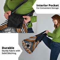 Personalised Aotearoa Niho Taniwha Motif Grocery Bag Gold Style