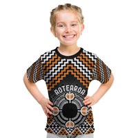 Personalised Aotearoa Niho Taniwha Motif Kid T Shirt Gold Style