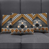 Personalised Aotearoa Niho Taniwha Motif Pillow Cover Gold Style - Polynesian Pride