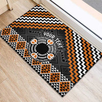 Personalised Aotearoa Niho Taniwha Motif Rubber Doormat Gold Style LT9 - Polynesian Pride