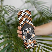 Personalised Aotearoa Niho Taniwha Motif Skinny Tumbler Gold Style