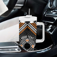 Personalised Aotearoa Niho Taniwha Motif Tumbler With Handle Gold Style