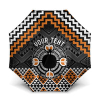 Personalised Aotearoa Niho Taniwha Motif Umbrella Gold Style - Polynesian Pride