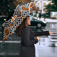 Personalised Aotearoa Niho Taniwha Motif Umbrella Gold Style - Polynesian Pride