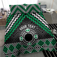 Personalised Aotearoa Niho Taniwha Motif Bedding Set Green Style