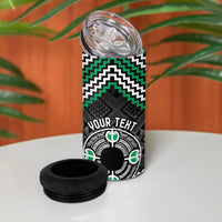 Personalised Aotearoa Niho Taniwha Motif 4 in 1 Can Cooler Tumbler Green Style