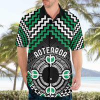 Personalised Aotearoa Niho Taniwha Motif Hawaiian Shirt Green Style