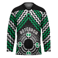 Personalised Aotearoa Niho Taniwha Motif Hockey Jersey Green Style - Polynesian Pride