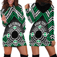 Personalised Aotearoa Niho Taniwha Motif Hoodie Dress Green Style