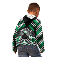 Personalised Aotearoa Niho Taniwha Motif Kid Hoodie Green Style