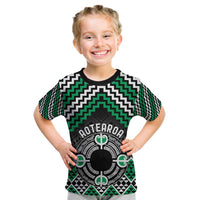Personalised Aotearoa Niho Taniwha Motif Kid T Shirt Green Style