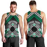 Personalised Aotearoa Niho Taniwha Motif Men Tank Top Green Style