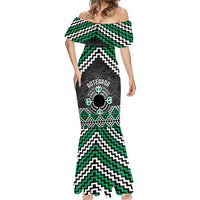 Personalised Aotearoa Niho Taniwha Motif Mermaid Dress Green Style