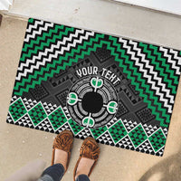 Personalised Aotearoa Niho Taniwha Motif Rubber Doormat Green Style