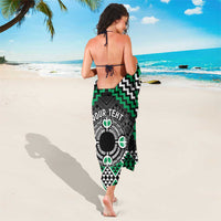 Personalised Aotearoa Niho Taniwha Motif Sarong Green Style