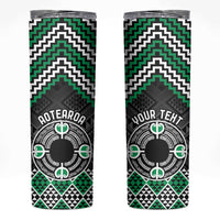 Personalised Aotearoa Niho Taniwha Motif Skinny Tumbler Green Style