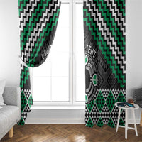 Personalised Aotearoa Niho Taniwha Motif Window Curtain Green Style