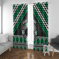 Personalised Aotearoa Niho Taniwha Motif Window Curtain Green Style