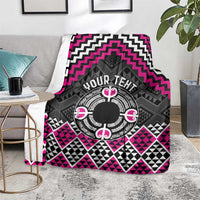 Personalised Aotearoa Niho Taniwha Motif Blanket Pink Style