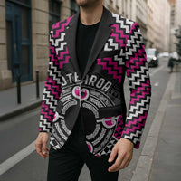 Personalised Aotearoa Niho Taniwha Motif Blazer Pink Style - Polynesian Pride
