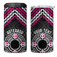 Personalised Aotearoa Niho Taniwha Motif 4 in 1 Can Cooler Tumbler Pink Style