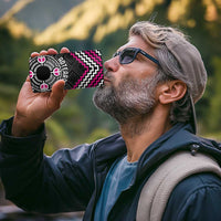 Personalised Aotearoa Niho Taniwha Motif 4 in 1 Can Cooler Tumbler Pink Style